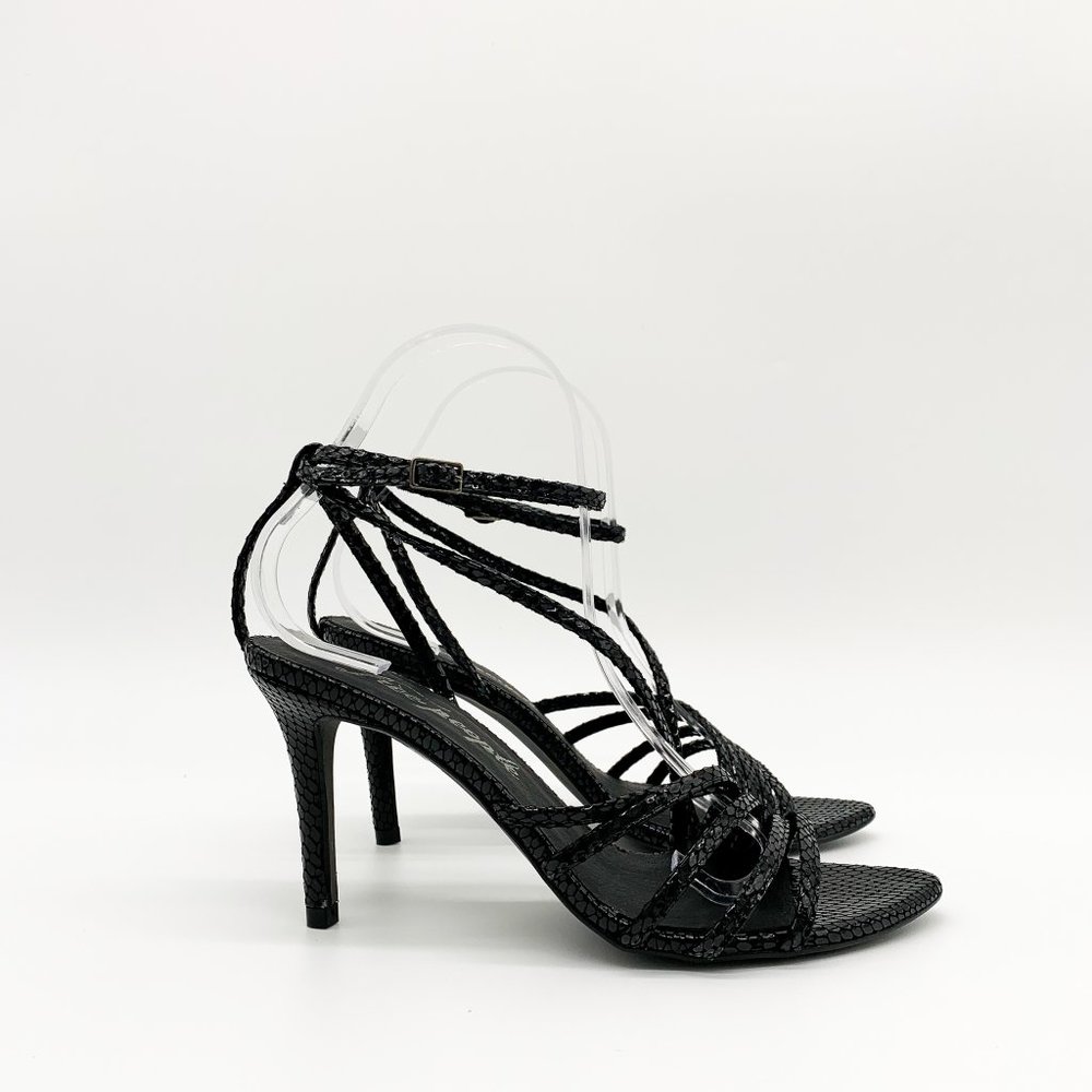 FREE PEOPLE Patent Python Print Strappy Sandals - Picture 2 of 10